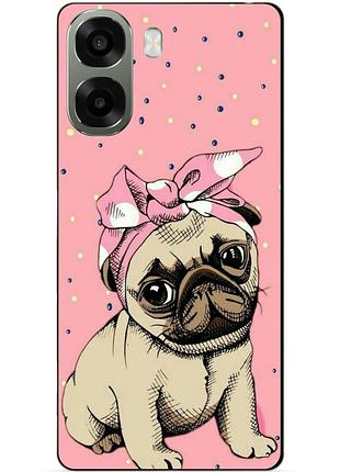 Силіконовий чохол бампер для oppo a6x з малюнком мопс