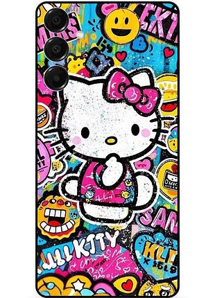 Силиконовый бампер чехол для samsung s26 с рисунком hello kitty 3
