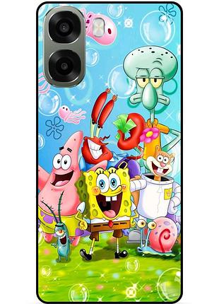 Силиконовый бампер чехол для oppo a6x с рисунком губка боб 8