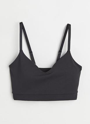 Спортивный топ со съемными вкладышами для женщины h&m 1014480-001 l черный