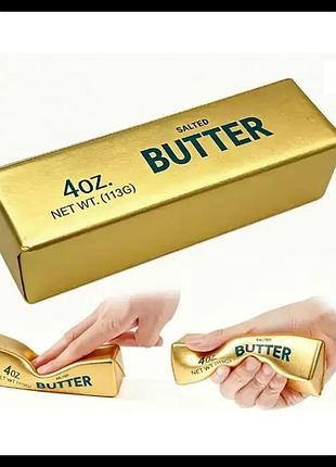 Антистресс сквиш масло butter золотое 14х4 см