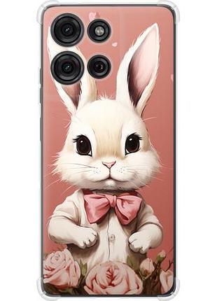 Чехол на motorola moto g75 5g зайчик из силикона fch_0172887