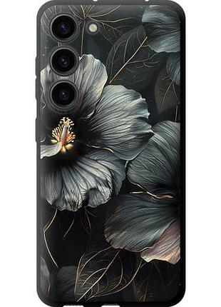 Чехол на samsung galaxy s23 черные цветы tpu fch_0172259