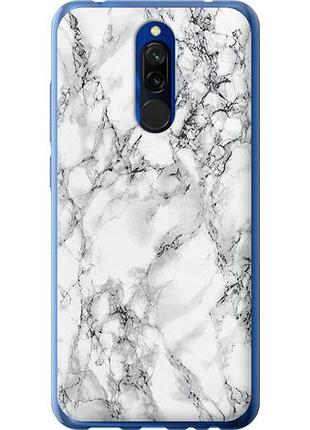 Чехол на xiaomi redmi 8 мрамор белый из силикона fch_0019602