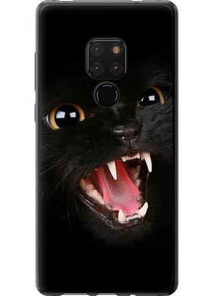 Чехол на huawei mate 20 чёрная кошка из пластика fch_0172702
