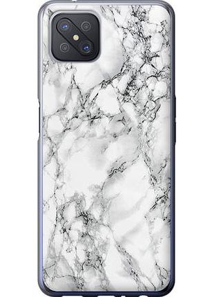 Чехол на oppo a92s мрамор белый из силикона fch_0172149
