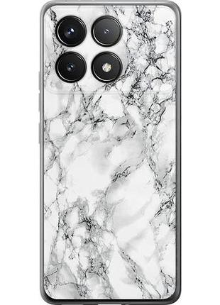 Чехол на xiaomi poco f6 pro мрамор белый из силикона fch_0172195