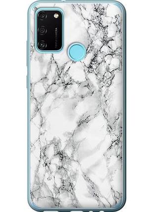 Чехол на huawei honor 9a мрамор белый из силикона fch_0172109