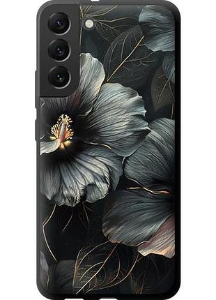 Чехол на samsung galaxy s22 plus черные цветы tpu fch_0172261