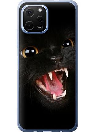 Чехол на huawei nova y61 чёрная кошка из силикона fch_0172710