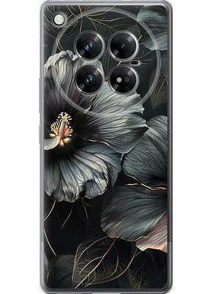 Чехол на infinix zero 40 5g черные цветы из силикона fch_0172252