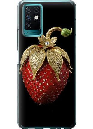 Чехол на infinix note 10 клубника v3 из силикона fch_0162567
