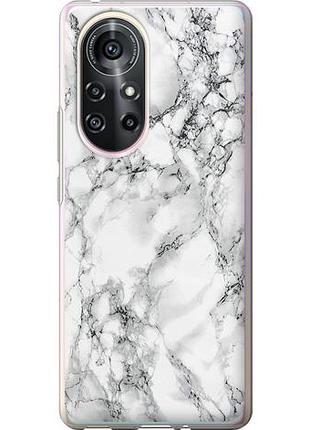 Чехол на huawei nova 8 pro мрамор белый из силикона fch_0172106
