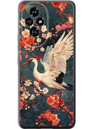Чехол на huawei honor 200 сакура и аист из силикона fch_0172380