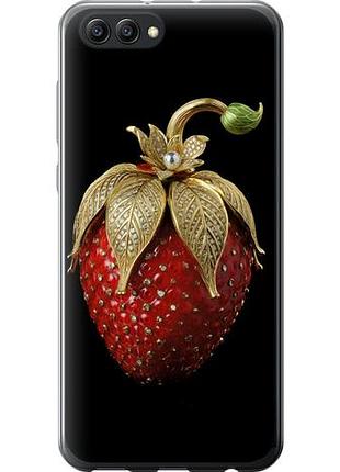 Чехол на huawei honor v10 / view 10 клубника v3 из силикона fch_0172426