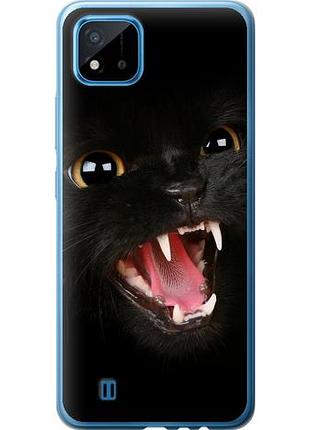 Чехол на realme c20a чёрная кошка из силикона fch_0158905