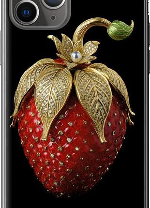 Чехол на iphone 11 pro клубника v3 из пластика fch_0008434