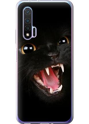 Чехол на huawei nova 6 чёрная кошка из силикона fch_0172688