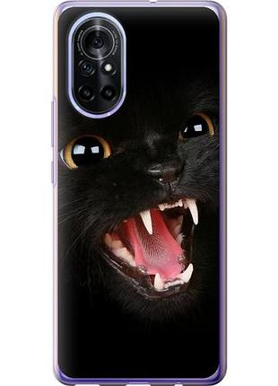 Чехол на huawei nova 8 чёрная кошка из силикона fch_0172689