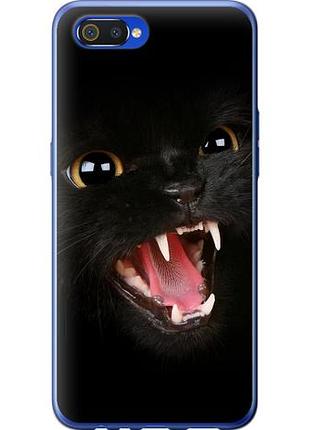 Чехол на realme c2 чёрная кошка из пластика fch_0158927