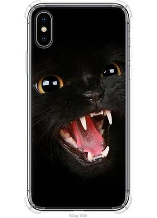 Чехол на iphone x чёрная кошка из силикона fch_0158989