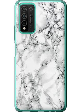 Чехол на huawei honor 10x lite мрамор белый из силикона fch_0172114