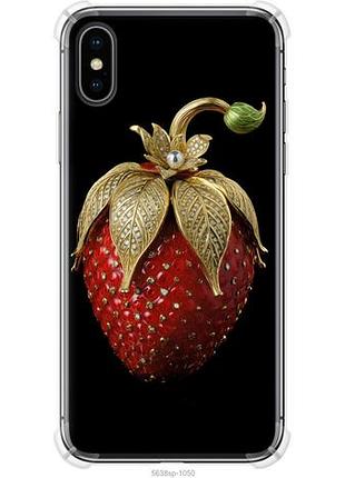 Чехол на iphone x клубника v3 из силикона fch_0162643