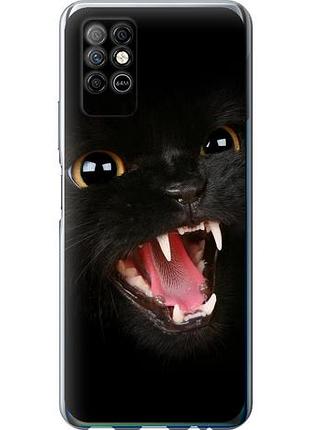 Чехол на infinix note 8 чёрная кошка из силикона fch_0158911