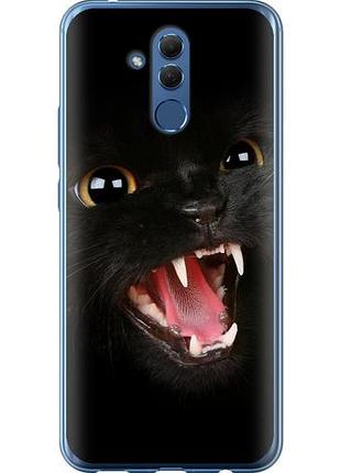 Чехол на huawei mate 20 lite чёрная кошка из силикона fch_0172701