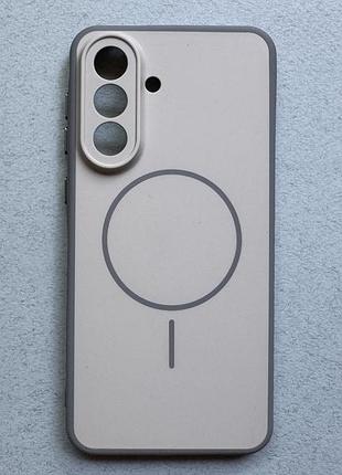 Samsung galaxy a57 чохол proove softline silver з magnetic ring, біло-сірий, з магнітами та бездротовою зарядкою