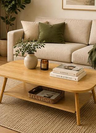 Столик кавовий овальний 120х60х41,5 см wood brown sw-00003363
