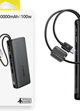 Павербанк baseus enerfill fc41 20000 mah 100w black с цифровым дисплеем и встроенными type-c кабелями