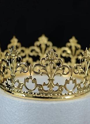 Корона топер топпер торт торта голову золота металева діаметр 10 см