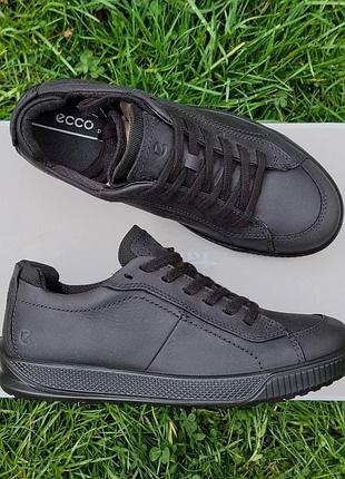 Мужские нубуковые черные кеды ecco byway m, 41р.