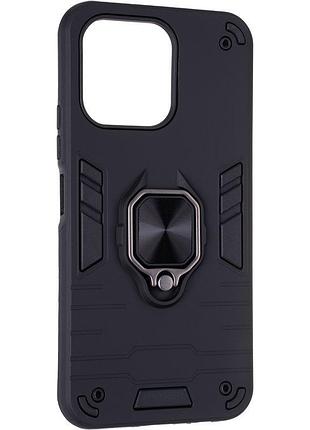 Чехол fiji defence для oppo a6 (cph2817) защитный бампер с кольцом подставкой black