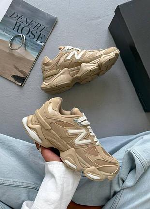 Женские бежевые кроссовки new balance 9060 beige white х нью беланс 37