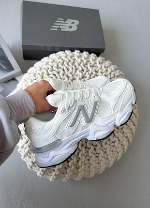 Женские белые кроссовки new balance 9060 white grey х нью беланс 38