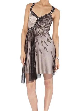 Ексклюзивна шовкова вечірня сукня karen millen з вишивкою бісером (рідкісний вінтаж)