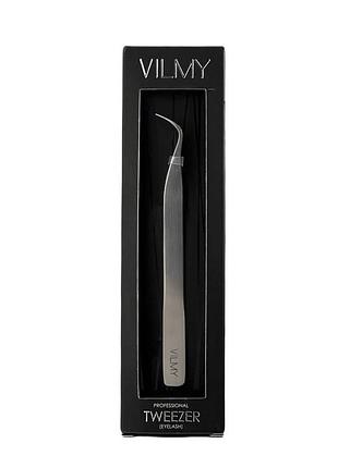 Пінцет для нарощування вій vilmy d-50/2 silver (дельфін)
