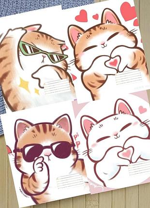 Набор тетрадей котик cat на скобе 18 листов линия (33910)
