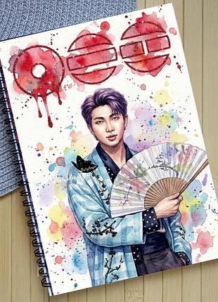 Зошит бтс bts на пружине 60 аркушів лінія (33837)