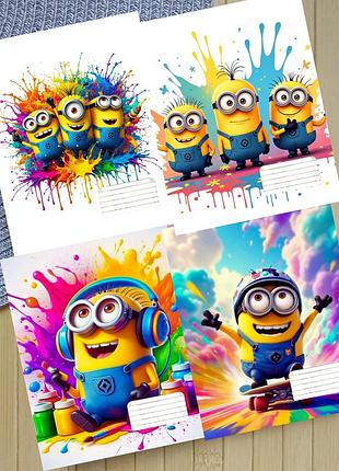 Набор тетрадей миньоны minions на скобе 18 листов линия (33930)