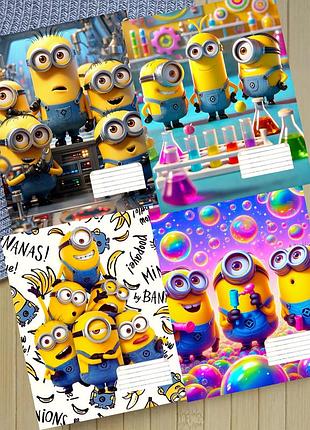 Набор тетрадей миньоны minions на скобе 18 листов линия (33927)
