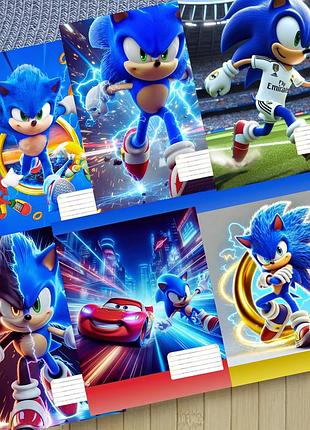 Набор тетрадей соник sonic на скобе 18 листов линия (34021)