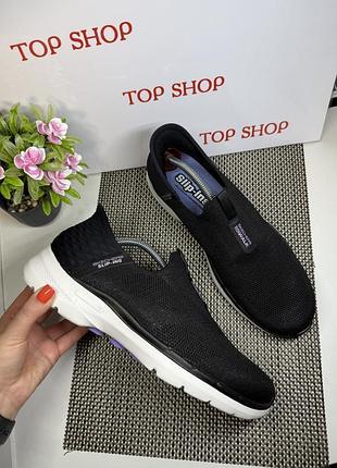 Оригинальные кроссовки без шнуровки слипоны skechers