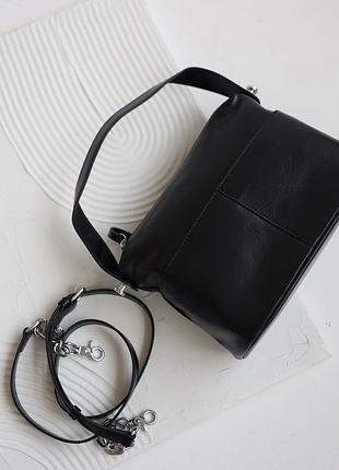 Женская сумка кросс-боди натуральная кожа черный арт.9908 black (китай)