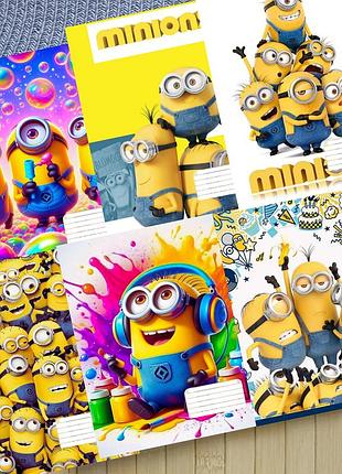 Набор тетрадей миньоны minions на скобе 18 листов линия (34017)