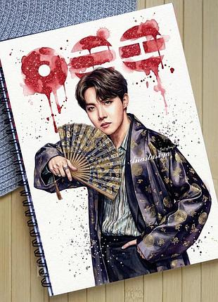 Зошит бтс bts на пружине 96 аркушів лінія (33845)