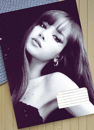 Тетрадь лалиса блэк пинк lalisa black pink на скобе 18 листов линия (31827)