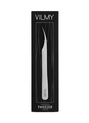 Пінцет для нарощування вій vilmy прямий v-13 професійний
